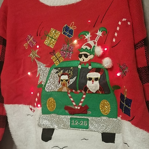 Holiday Time Sweaters Christmas Sweater With Lights Xxl Poshmark